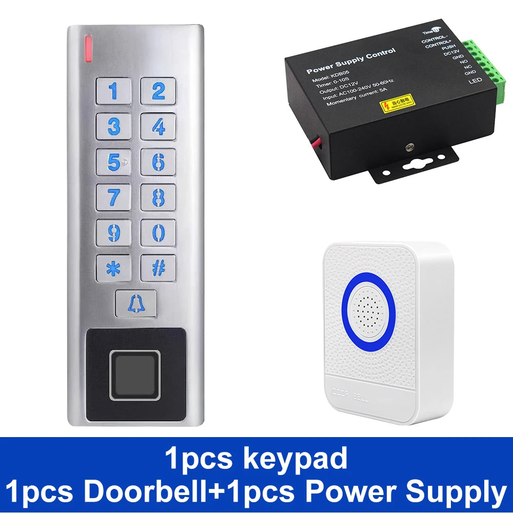 WIFI App Biometric Fingerprint Access Controller Keypad Metal Waterproof RFID EM Card Standalone TUYA Door Access Control System Vue HF8-WiFi-B08-KDB05