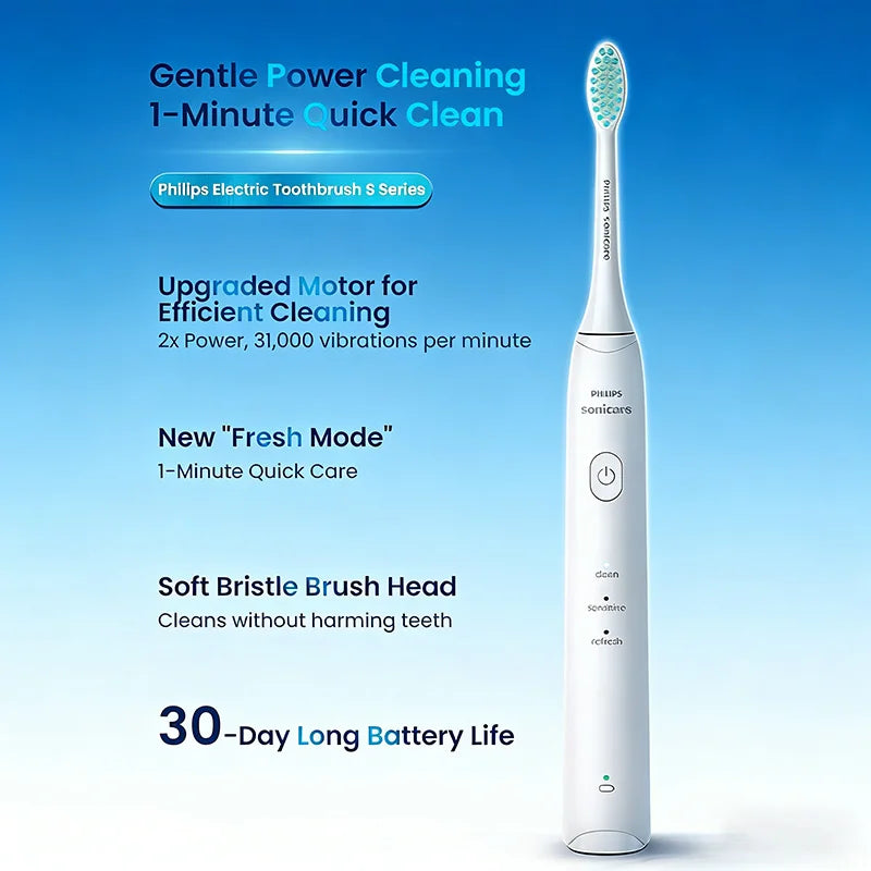 PHILIPS Adult Electric Toothbrush Rechargeable Oral Care Toothbrush Deep Cleaning With 3 Modes 2-Minute Timer Gift For Lover Vue