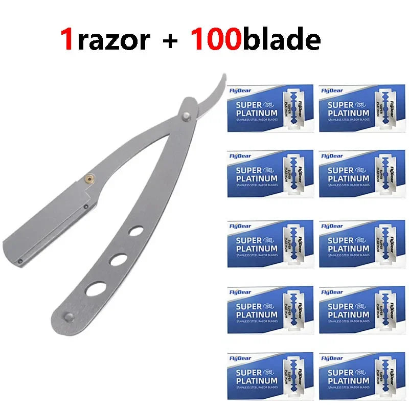 Professional Manual Shaver Barber Razor Edge Stainless Steel Shaver Shave With Blade Men Straight Folding Shaving Vue M291 1razor 100blade