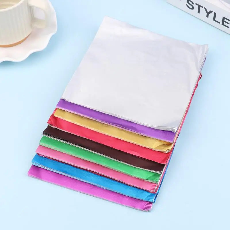 100Pcs 15x15CM Aluminum Foils Wrapping Paper Sheets Foil Candy Package Paper Chocolate Wedding Party Candy Packaging Vue