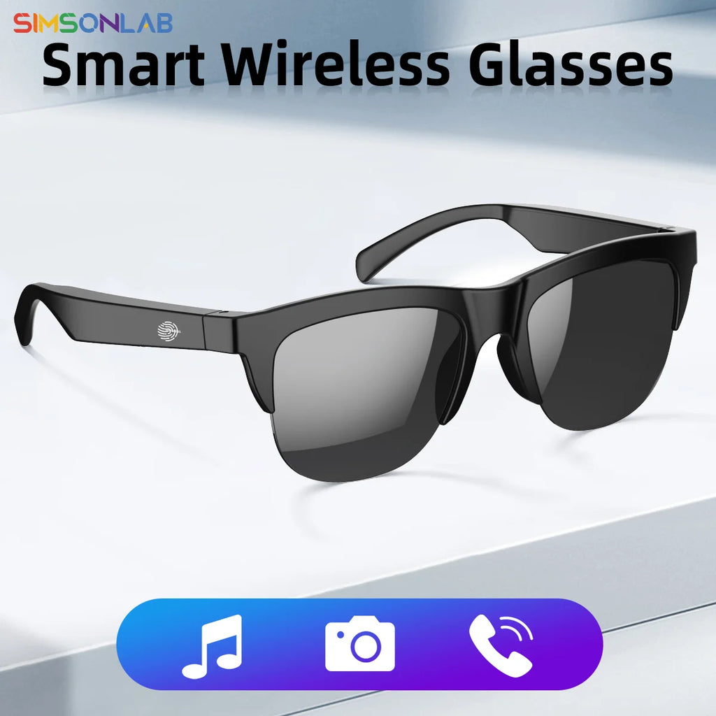 2025 Trending Smart Glasses Wireless Bluetooth Call IP4 Waterproof Outdoor Sport Sunglasses Music Control High Sound Quality Men Vue