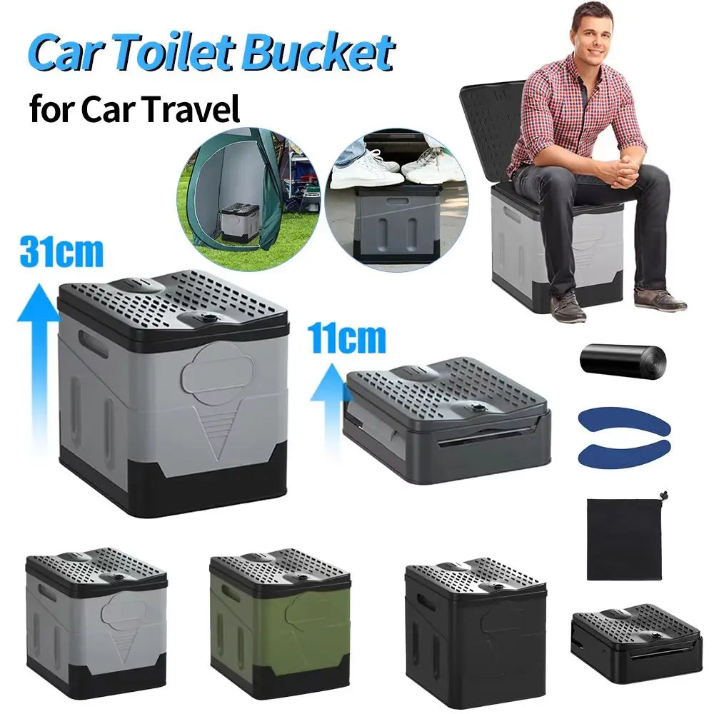 Portable Folding Camping Toilet | Anti-Odor, 300 lb Capacity Portable Camping Toilet Vue