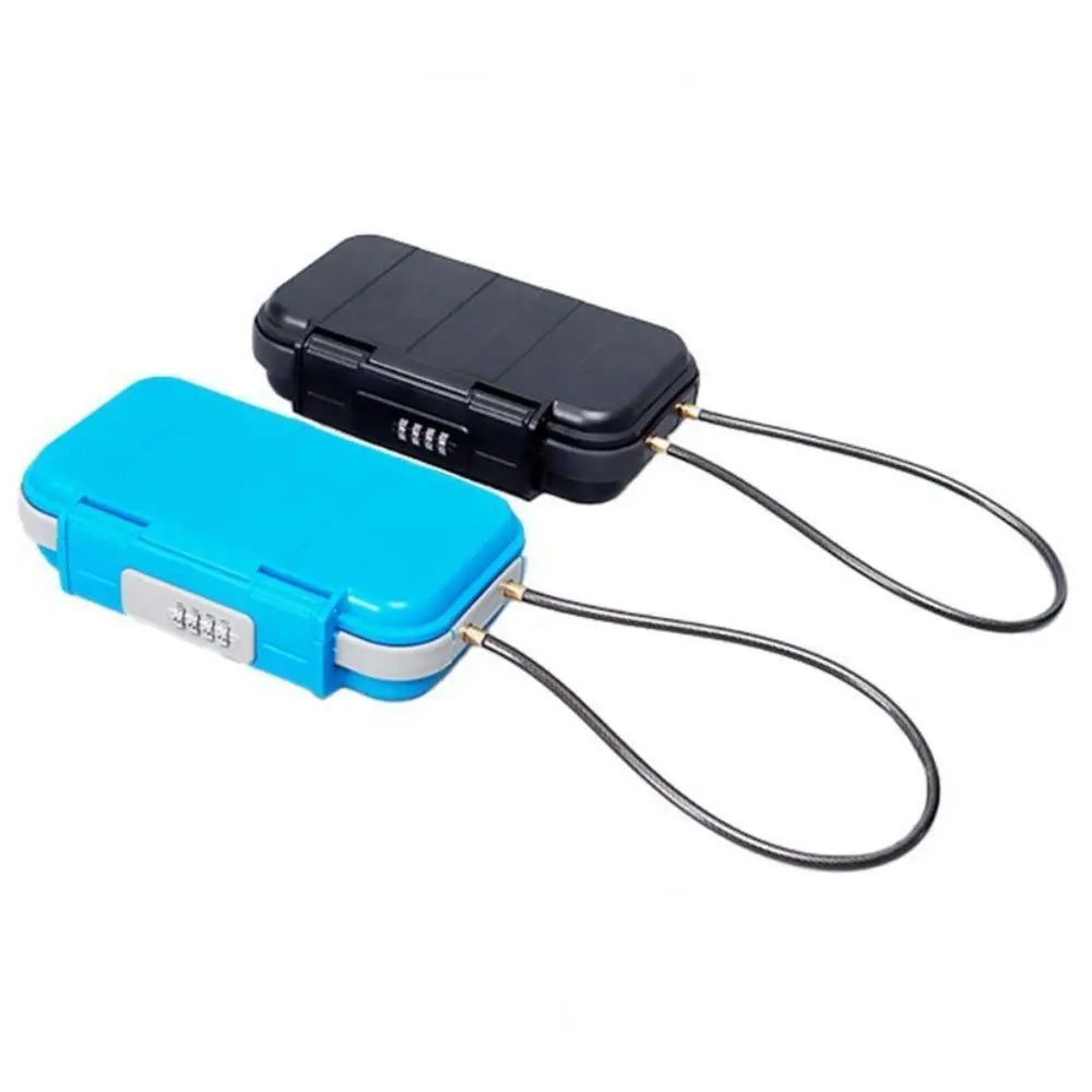 4-Digit Combination Combination Lock Box Solid ABS Material Detachable Steel Wire Storage Box Water Resistance Vue