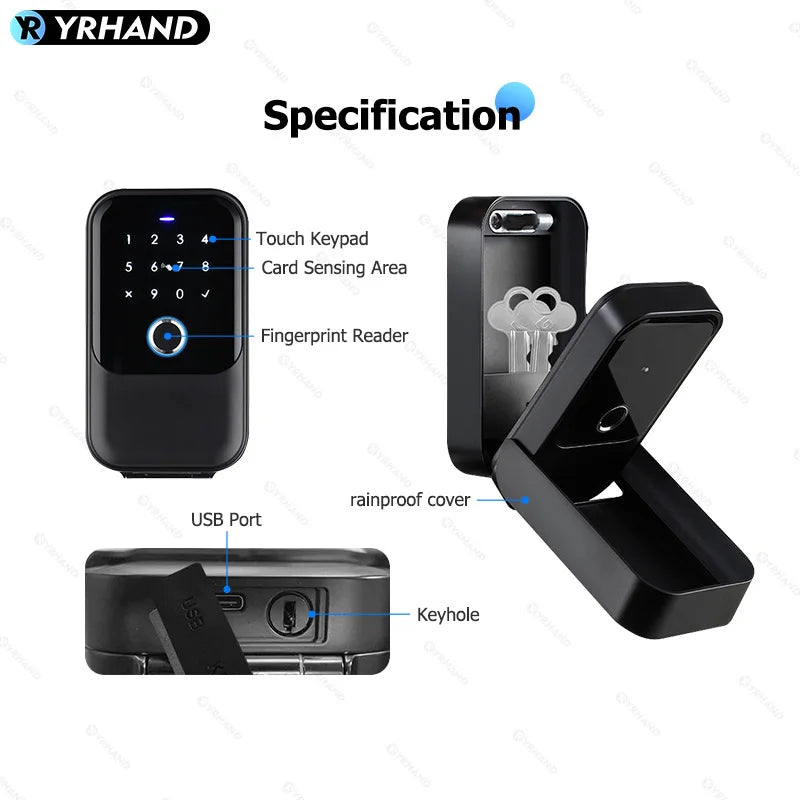 TTlock Smartkey Lock Box Home Key Wireless Smartlock Box Electronic Key Box App Digital Code Bluetooth Key Safe Padlock for Host Vue