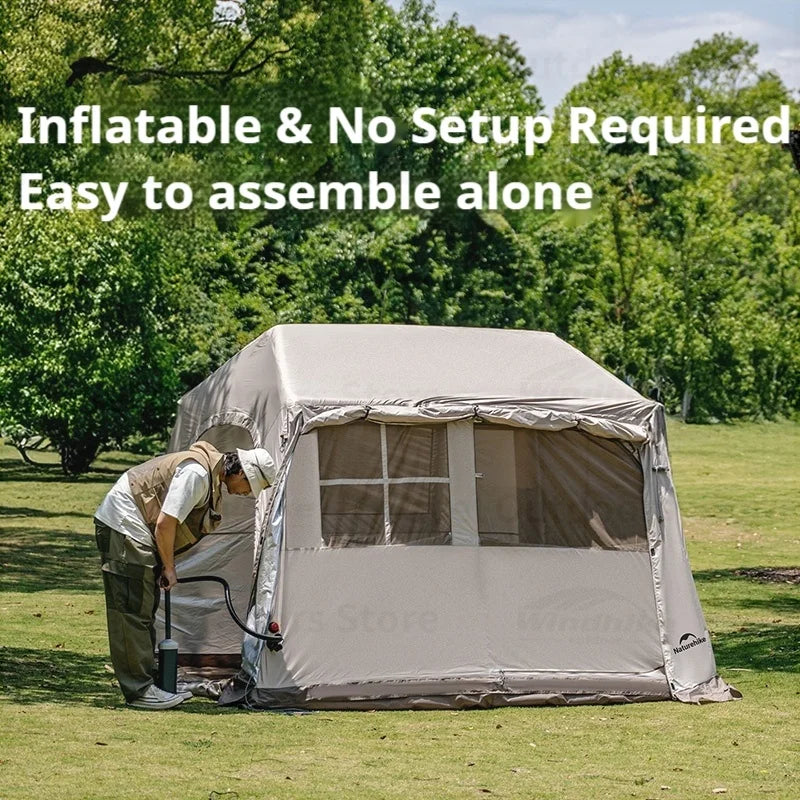 Naturehike Village 6 Inflatable Cabin Tent – 3/4 Person PU3000+ Inflatable Cabin Tent Vue