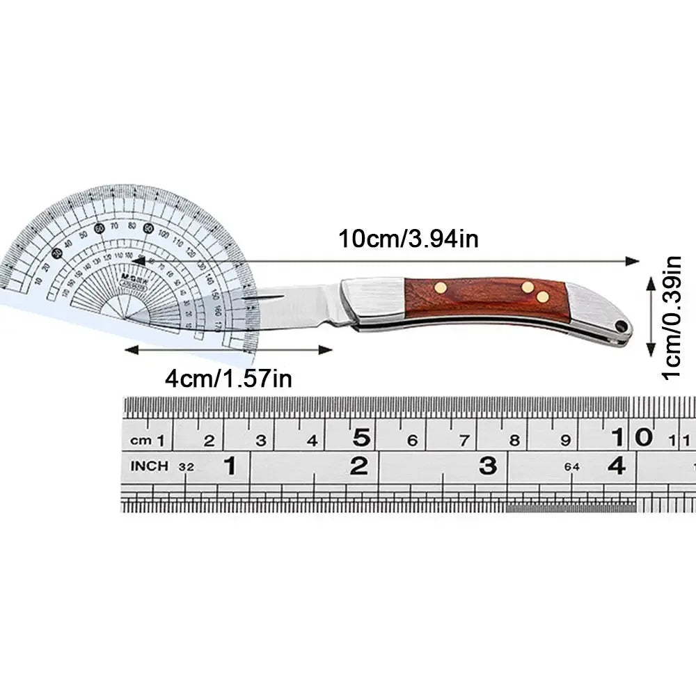 Wooden Handle Portable Sharp Cutter Rust-resistant Stainless Steel Outdoor Folding Cutter Multi-purpose High Hardness Vue