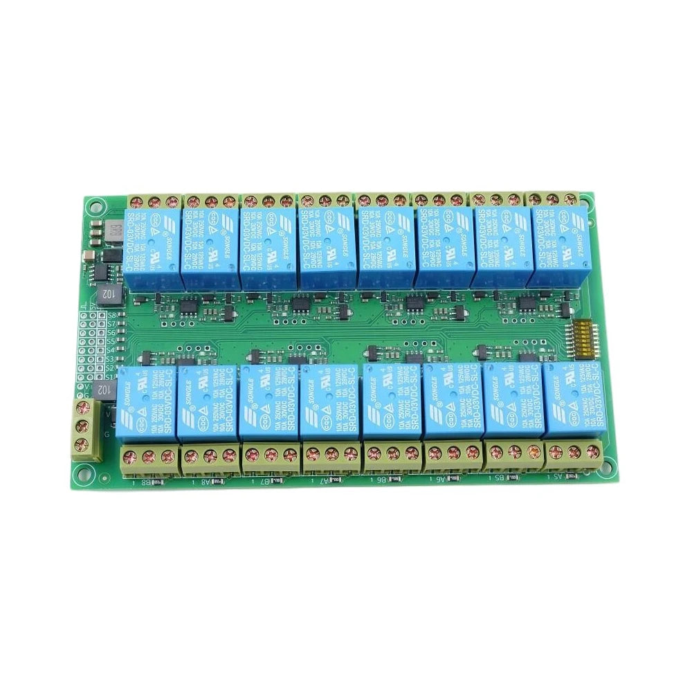 16 Way 8 Channel RC PWM Relay Module Electronic Switch DIP Adjustable 4.5V-12V Receiver Control for RC Car Boat Aircraft Model Vue
