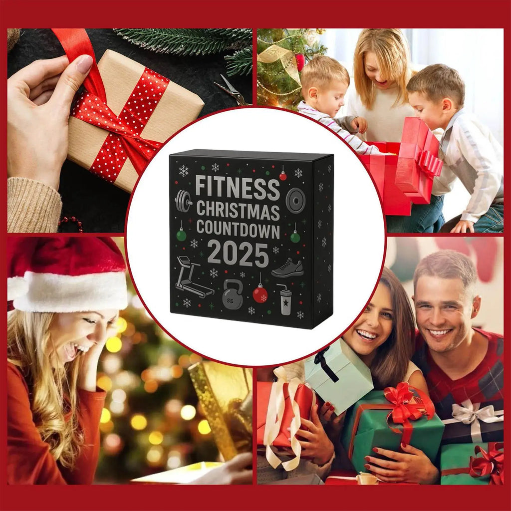 Fitness Gear Christmas Countdown Calendar - 2D Acrylic 24 Days Advent Ornament for Winter Holiday Party Decor, Home Gym, Window Vue