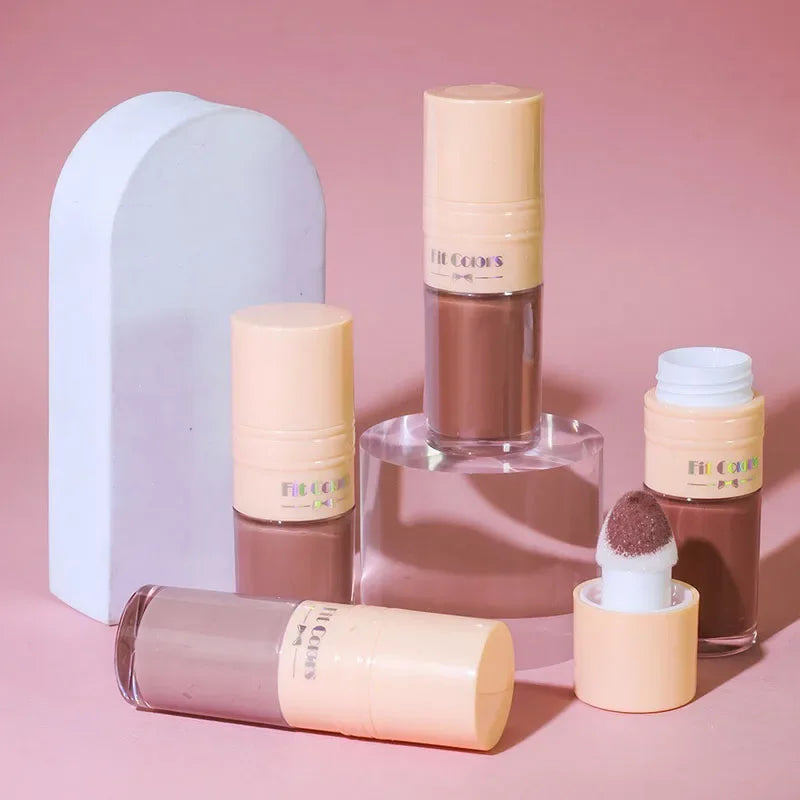 14 Colors Matte Liquid Blush Contour Highlighter Waterproof Long Lasting Sponge Brush Head High Pigment Blusher Brighten Bronzer Vue