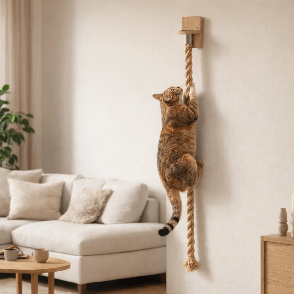 Wear Resistant Cat Scratch Rope Bite Resistant Screw Fixation Sisal Rope Cat Climber Space Saving Cat Climbing Shelf Play Vue