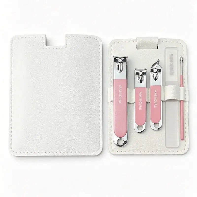 Portable Manicure Pedicure Tool Kit Nail Clipper File Ear Pick Multifunctional Nail Care Storage Set Vue A1 5pcs