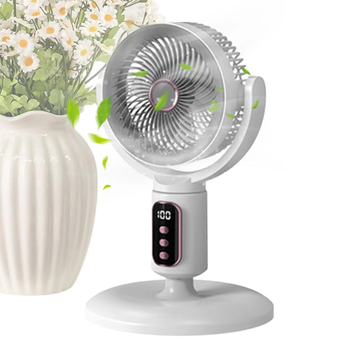 4000mah Digital Display Standing Fan 5-Speed Oscillating Floor Fan with Remote, Adjustable Height Quiet Cooling for Home Office Vue
