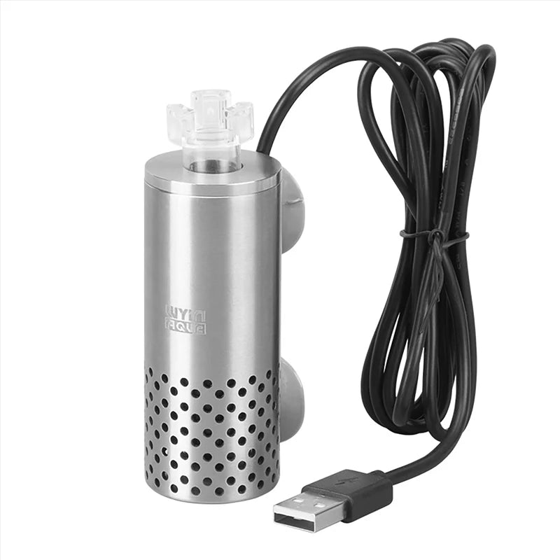 Planted Aquarium Electric Oil Removal Film Fish Tank Stainless Steel USB Filter Self-priming Floating Head Oil Film Processor Vue WY80