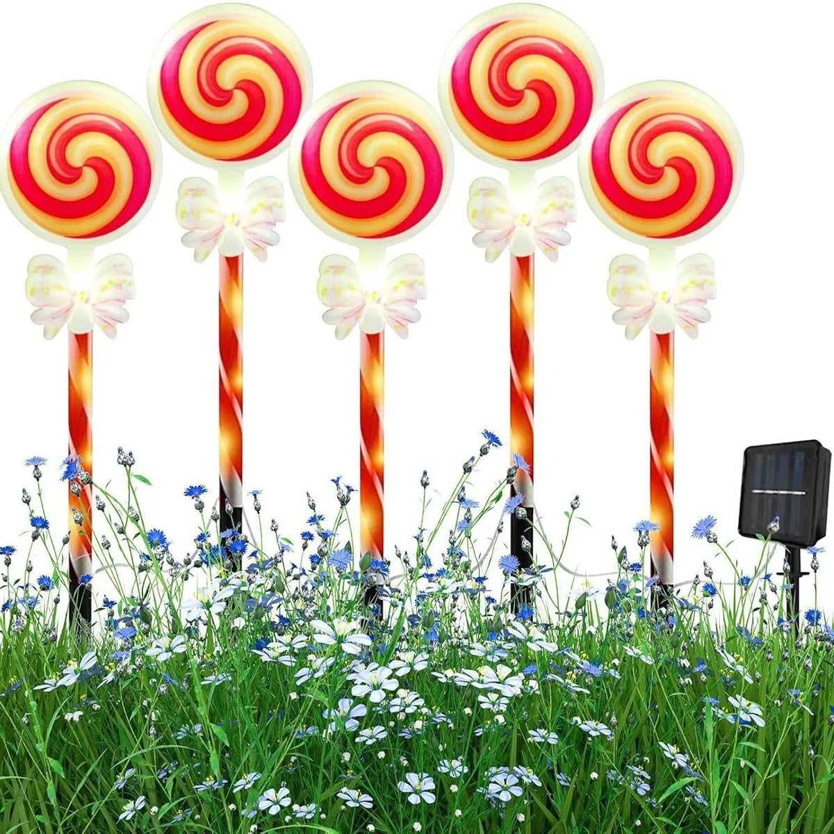 5pcs/set Outdoor Lawn Lights For Garden Christmas Snowmen Elk Solar Plug Lights For Courtyard Holiday Decoration Xmas Decor 001 Vue