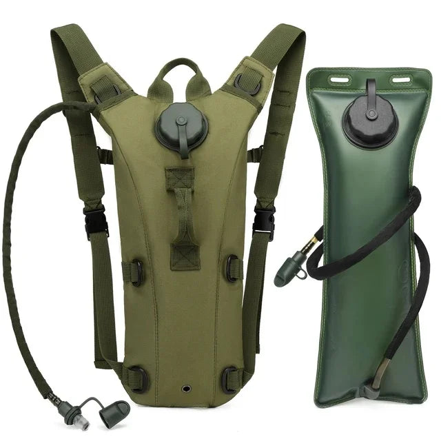 Waterproof Tactical Hydration Backpack with 3L Bladder Outdoor Sport Water Bag Backpacks For Running Cycling Tourism and Camping Vue green