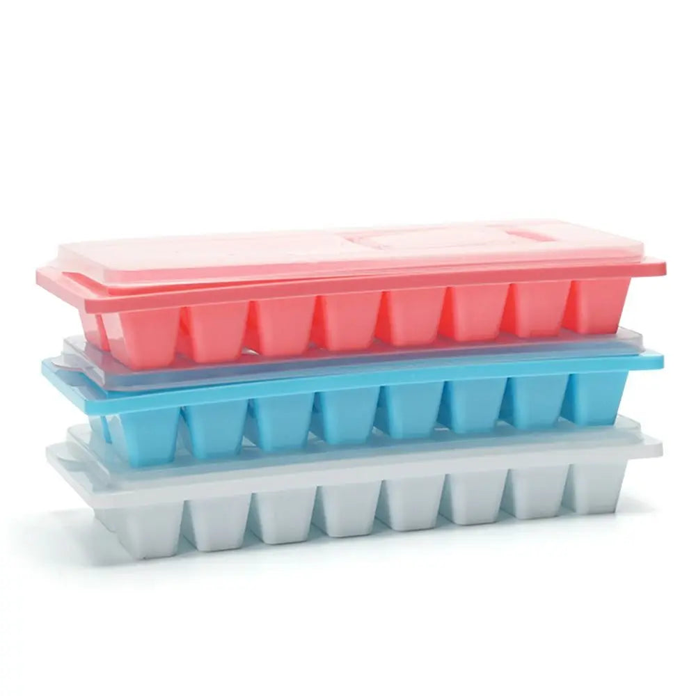 Cover Ice Cube Tray DIY Kitchen Box Storage Making Mould Lattice