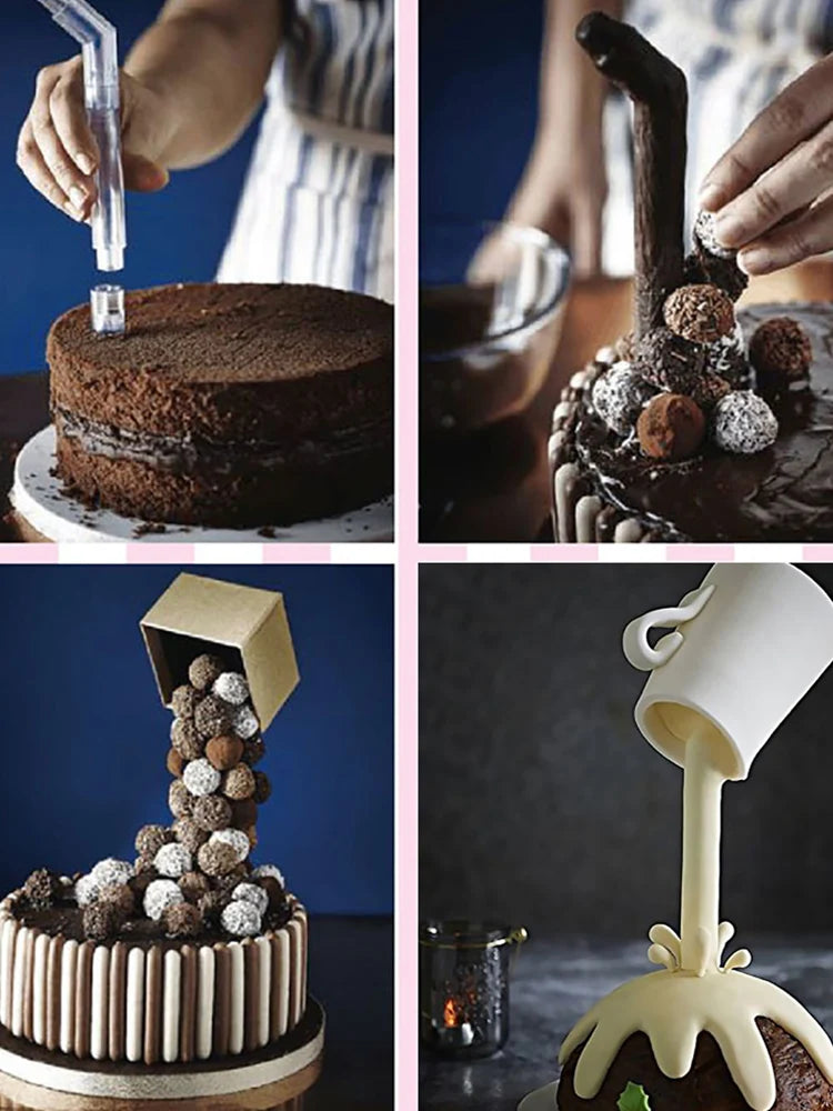 Anti-Gravity Cake Pouring Kit & Support Structure Frame Cake Decorating Kit Vue