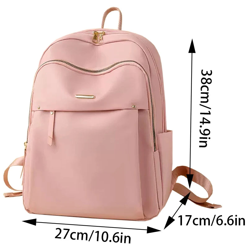 Waterproof Nylon Backpack Women Lightweight School Multi-pocket