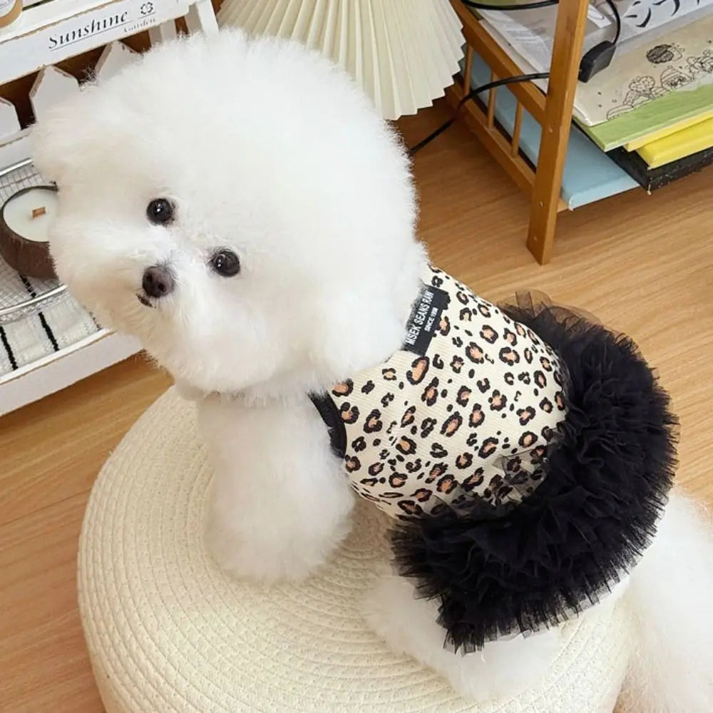 Breathable Puppy Cat Slip Dress Soft Summer Pet Princess Leopard Vue