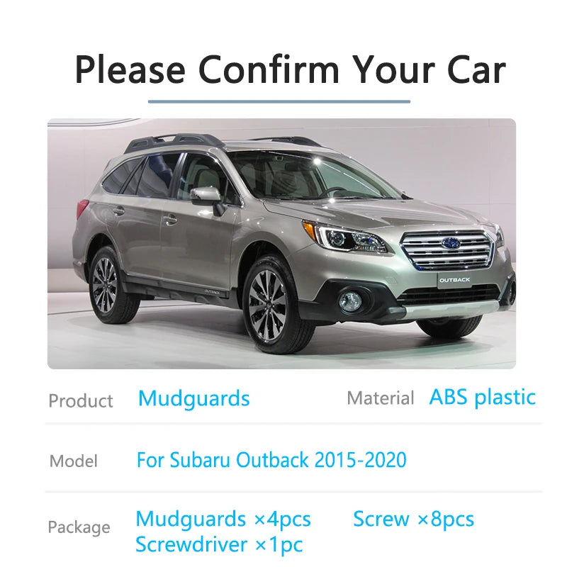 4x Front Rear Mudguard for Subaru Outback BS 2015~2020 Mud Flaps Fenders Splash Guards MudFlaps Wheel Protector Car Accessories Vue