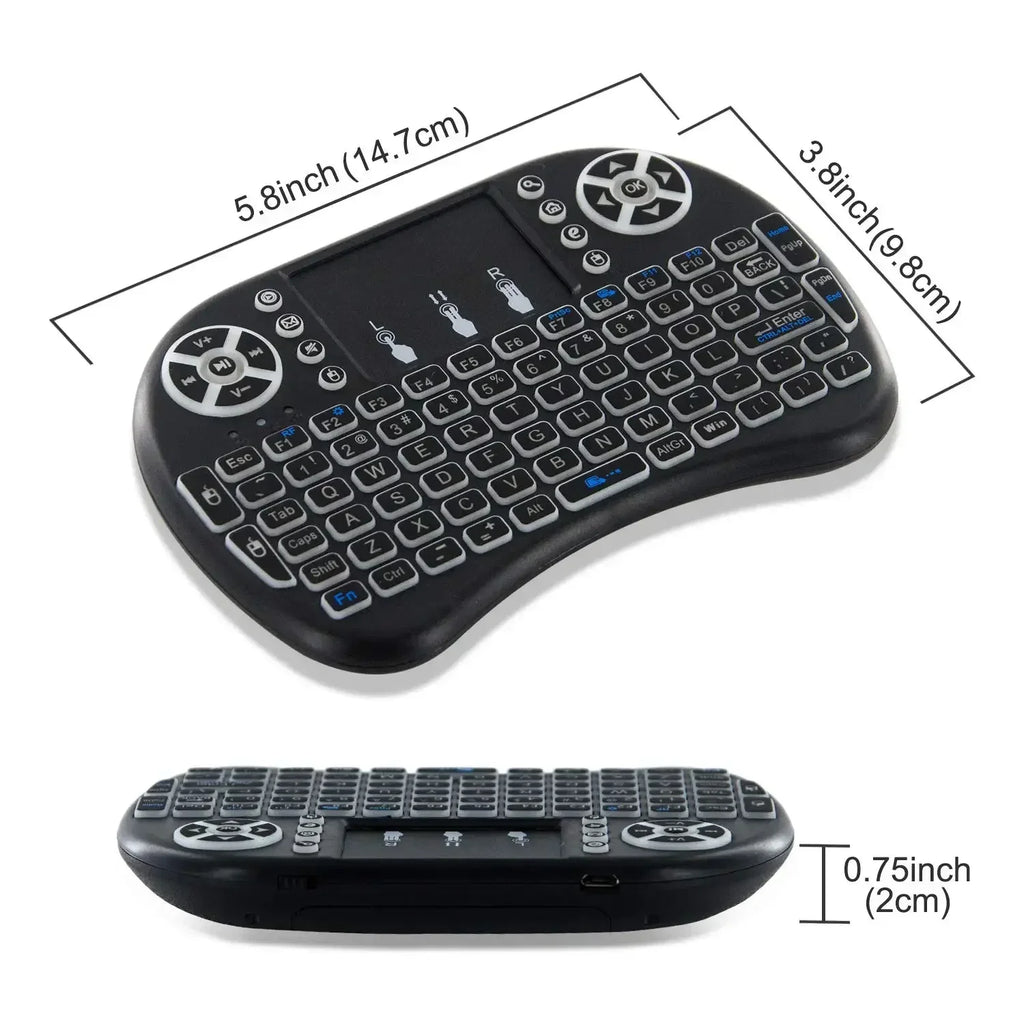 Cool Backlit I8 Mini Air Mouse 2.4G Wireless Keyboard Touchpad English Russian Spanish French Remote Control for Android Vue