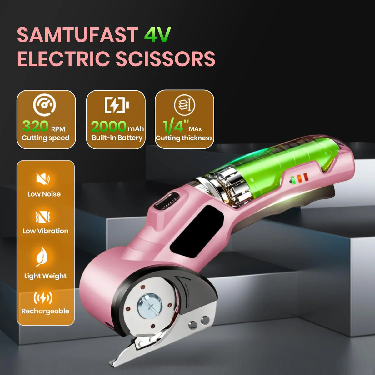Cordless Electric Scissors,Rechargeable Cutter Electric,Cardboard Cutter Electric for Cardboard Plastic Fabric Leather Carpet Vue