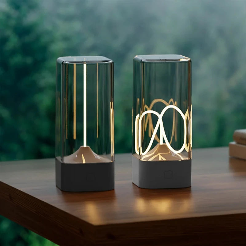 LED Minimalist Cordless Table Lamps 3 Levels Dimmable Rechargeable Camping Atmosphere Light Magnetic Filament Wireless Lamp Vue