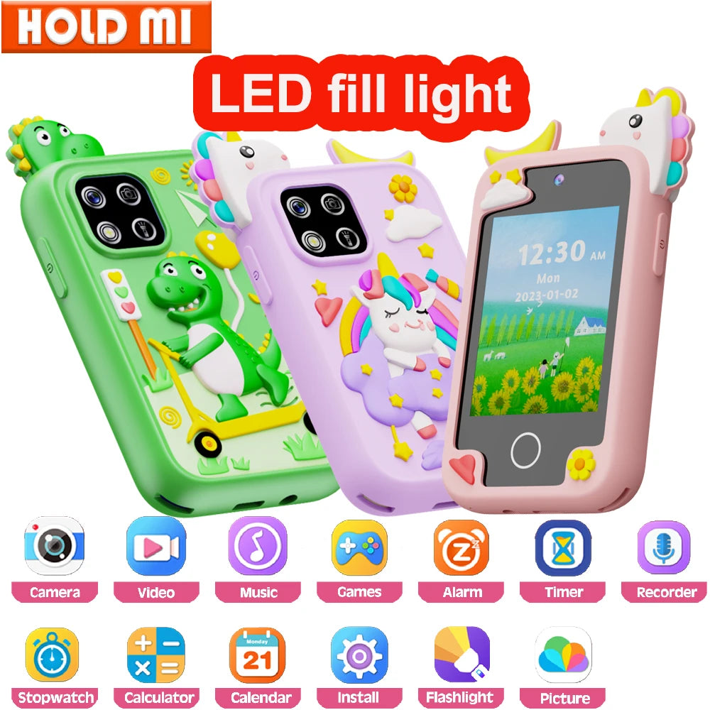 New Mini Phone Children Toy Musical Unicorn Dinosaur Baby Mobile Camera MP3 Player Educational Toys Kids Christmas Birthday Gift Vue