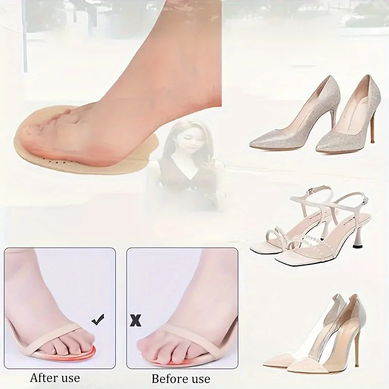 Women High Heels Insoles 4pcs Quick-drying Non-slip Self-adhesive Pads Breathable Sweat Absorbing Vue