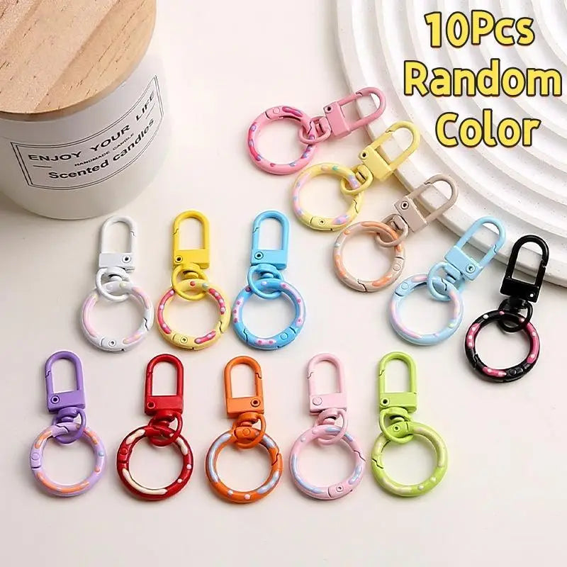 Lobster Clasp Keyring Set 5 10 20pcs Colorful Spring Buckle Keychains for DIY Key Holder Making Vue A2