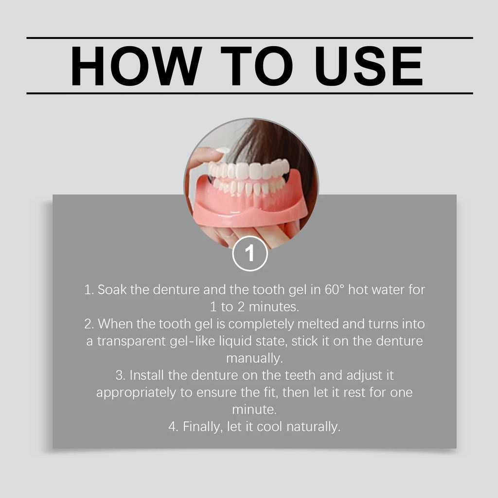 Denture Set - enhances smile aesthetics, made of comfortable material, dentures for a natural smile Vue