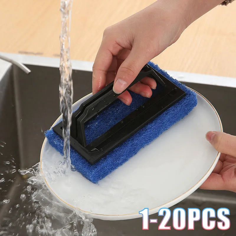 1-20PCS Durable Kitchen Sink Sponge Brush with Handle for Dishes Pans Tiles Bathtub Stove Multi Surface Cleaning Scrubber Tool Vue