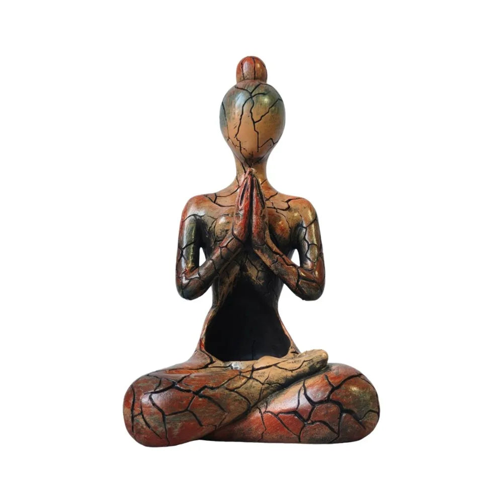 Figurine Abstract Meditation Sculpture Sitting Woman Decorative Zen Candle Holder Resin Yoga Statue Study Desktop Vue Resin