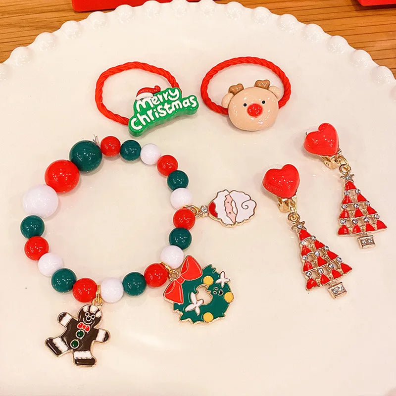 Gifts Kids Christmas Bracelets Handmade Colorful Bracelets Party Costumes Girls Jewelry Christmas Gift Sets Vue