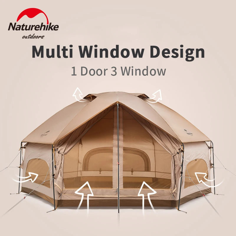 Naturehike MG Hexagon Tent 3-4 Person Waterproof Family Camping Family Camping Tent Vue