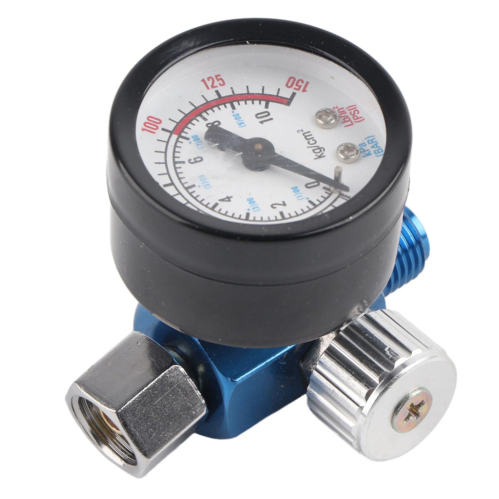 1/4 Spray Paint Gun Air Pressure Regulator Pressure Gauge Pneumatic Tool Accessory Spray Gun Regulator Air Pressure Regulator Vue black