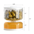 Sealed Jar for Pickle Home Wet and Dry Separation Pickle Jar with Flip Container and Strainer Hourglass Design Olives Container Vue WHITE