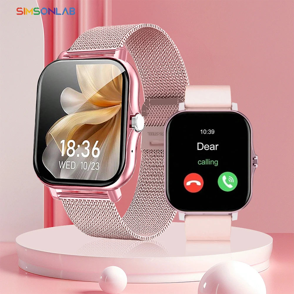 2025 New Square Sport Smartwatch for Android/IOS Heart Rate/Sleep Monitor Fitness Tracker BT Call Smart Watch For Men Women Gift Vue