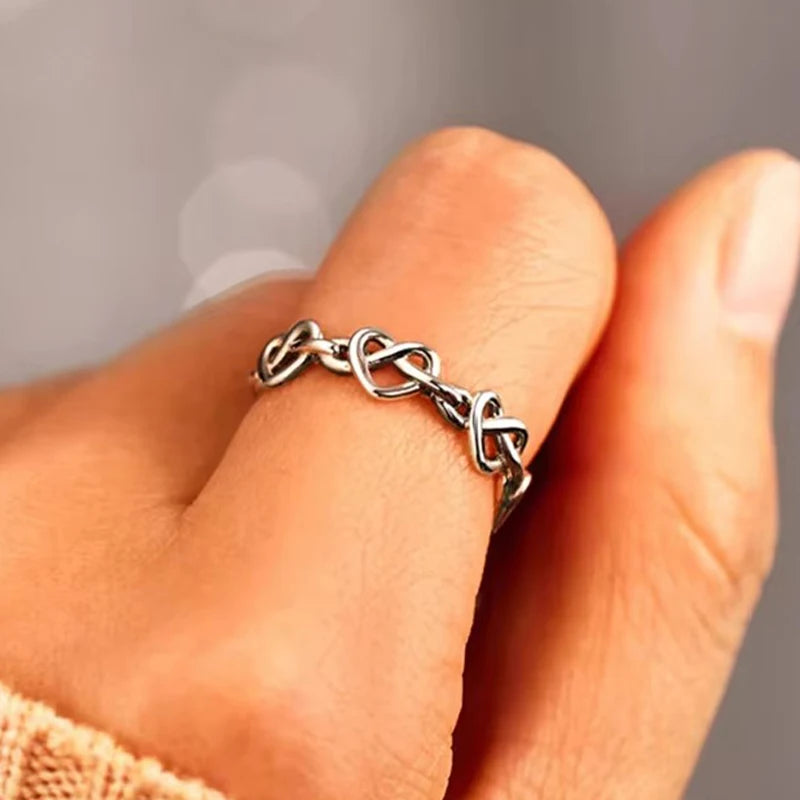 Huitan Hollow Heart Ring for Women | Dainty Brass Fashion Ring Fashion Ring Vue T0721 7