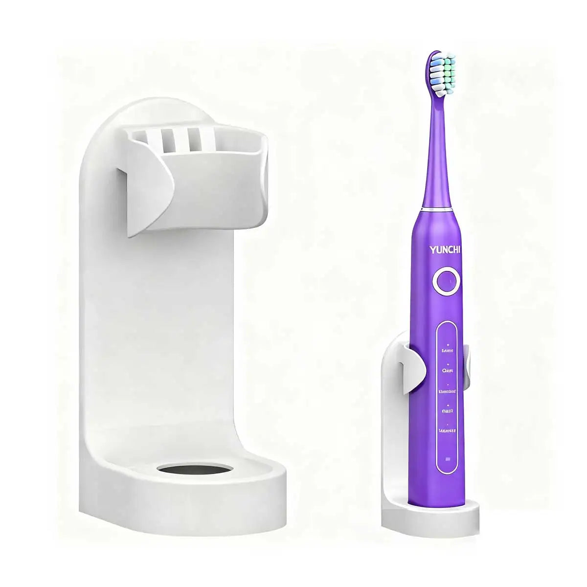 Electric Toothbrush Holder Detachable Wall Mounted Bathroom Counter Stand with Sticker Vue with toothbrush