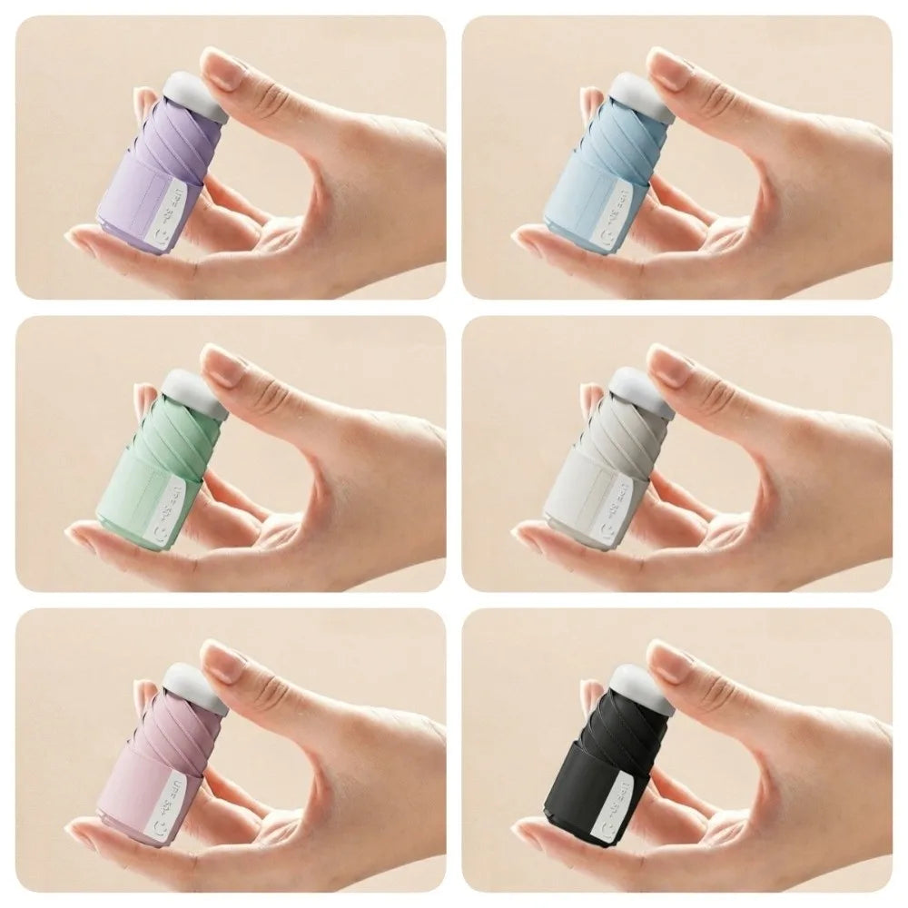 Capsule UPF50 UV Umbrella Reinforced Umbrella Rack Windproof Mini Sunshade Umbrella with Storage Bag 7-Fold Rain Umbrella Vue