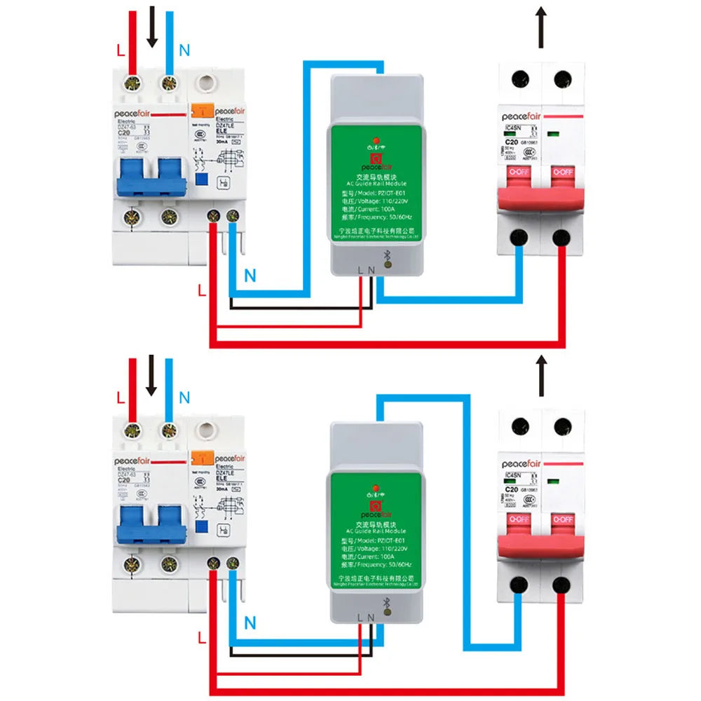 Tuya WiFi Smart Single Phase Energy Meter 6 In 1 AC Electric Din Rail Smart Power Consumption Meters Wattmeter Voltmeter Ammeter Vue