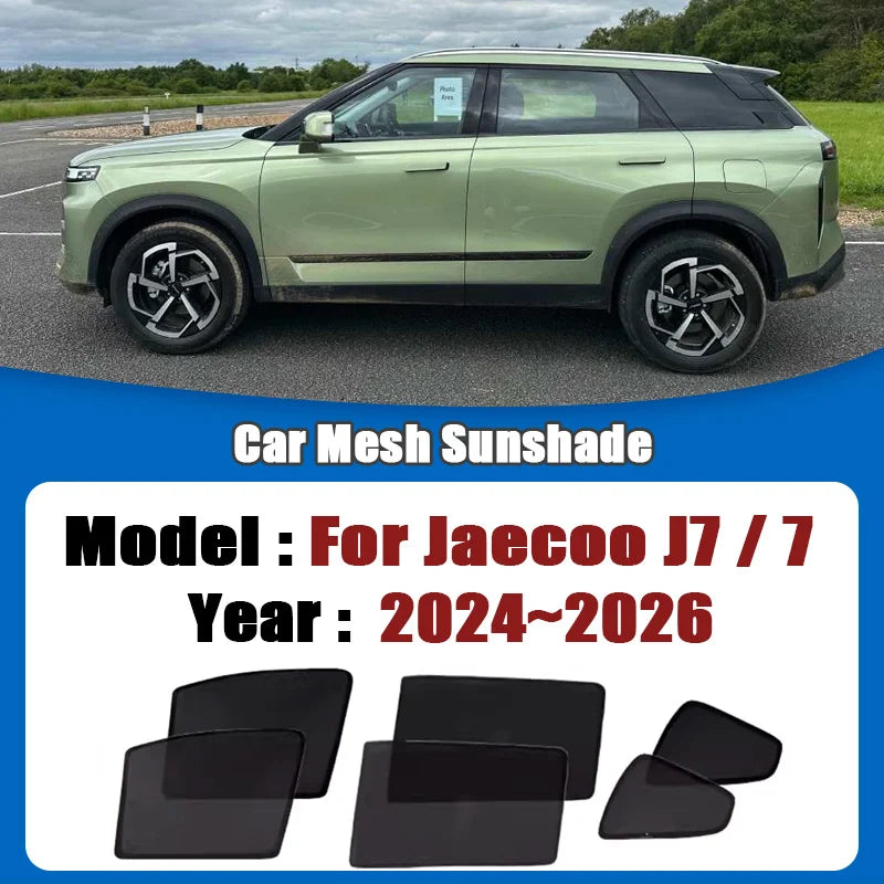 Car Sunshade For Jaecoo J7 7 2024 2025 2026 Car Mesh Sunshade Magnetic Mesh Window Visor Sunscreen Privacy Curtains Accessories Vue