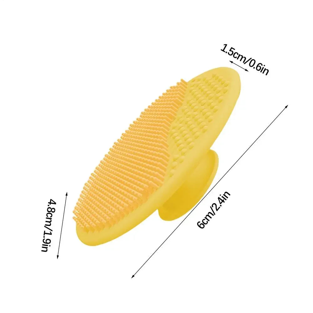 1pcs Shampoo Brush Massage Brushes for Baby Silicone Kids Shower Silicone Infant Bathing Soft Brush Head Hair Washing Wipe Comb Vue B335 Yellow