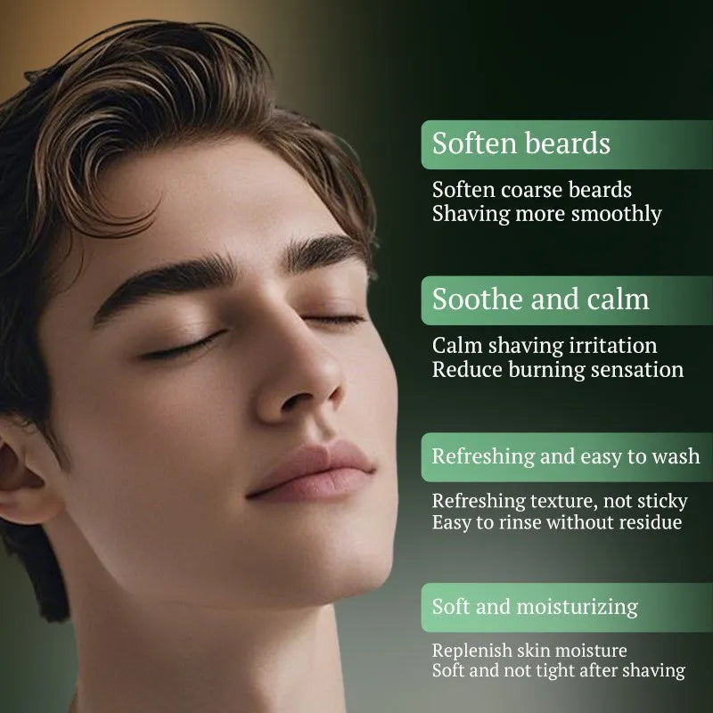 60Ml/Bottle Shaving Foam, Fragrant, Cleansing, Gentle and Dense, Softens Beard Hair, Cleanses the Skin, Has a Refreshing Texture, Is Non-Sticky, Easy to Rinse, and Leaves No Residue Vue