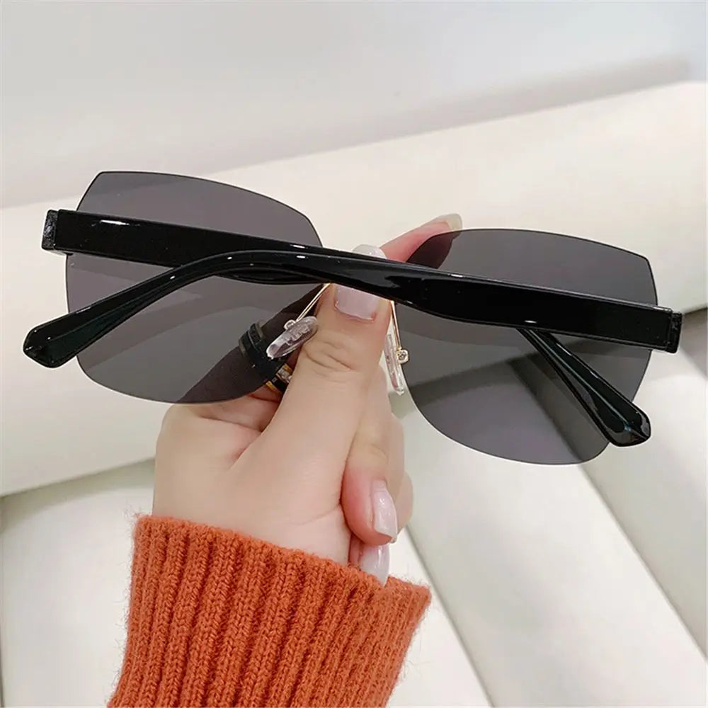 Fashion UV400 Vintage Rimless Sunglasses Frameless Sun Glasses Women Shades Gradient Sunglasses Vue