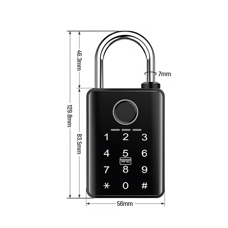 Tuya Smart Door Lock Fingerprint Padlock Password APP Card Key Unlock 7mm 10mm Smart Padlock Waterproof Electronic Lock Vue 7mm