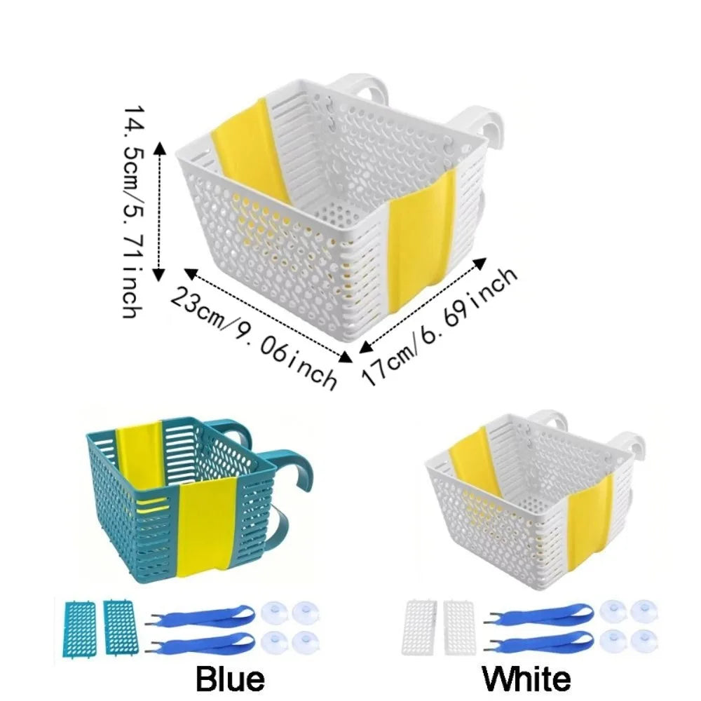 Plastic Poolside Storage Basket Hanging Large Swimming Pool Storage Basket Folding Resistant-proof Above Ground Pool Basket Vue
