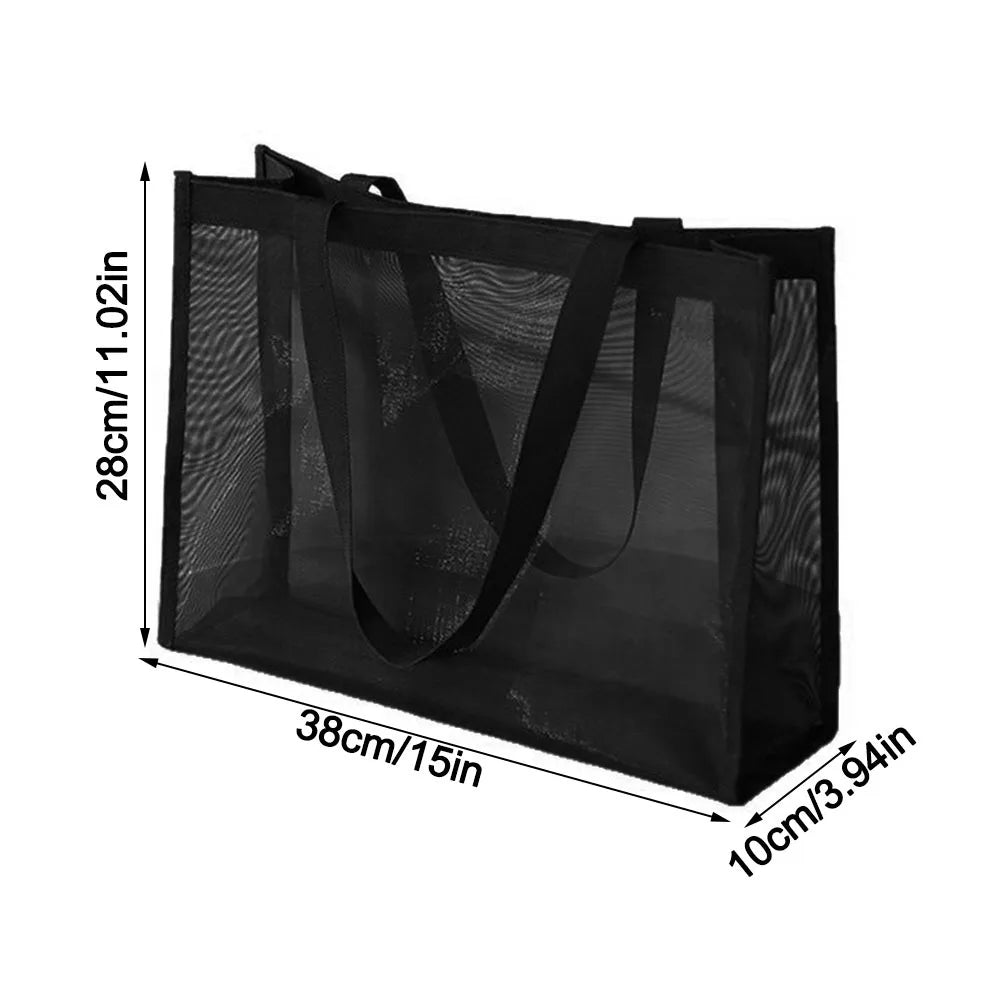 Mesh Shoulder Bag Hollow Large Capacity Beach Bags Transparent
