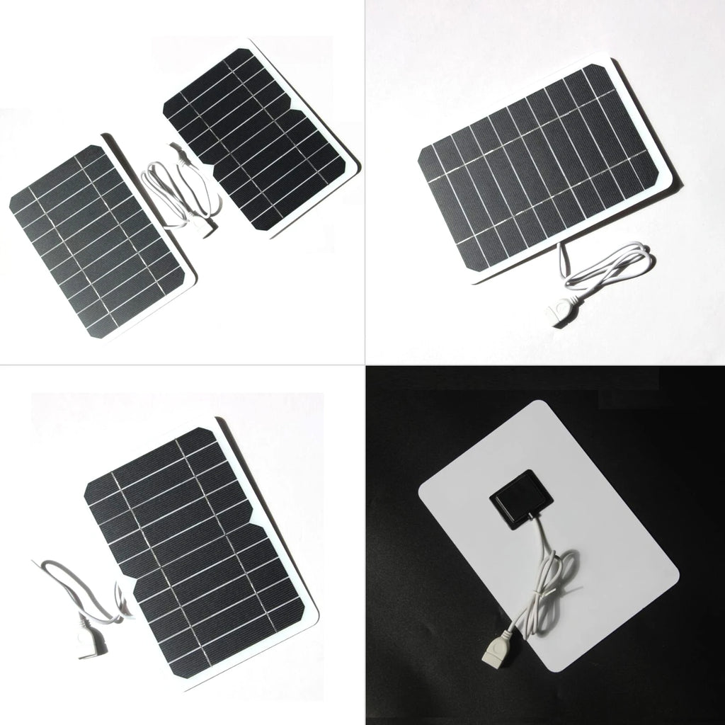 5W 5V Small Solar Panel with USB DIY Monocrystalline Silicon Solar Cell Waterproof Camping Portable Power Solar Panel Vue